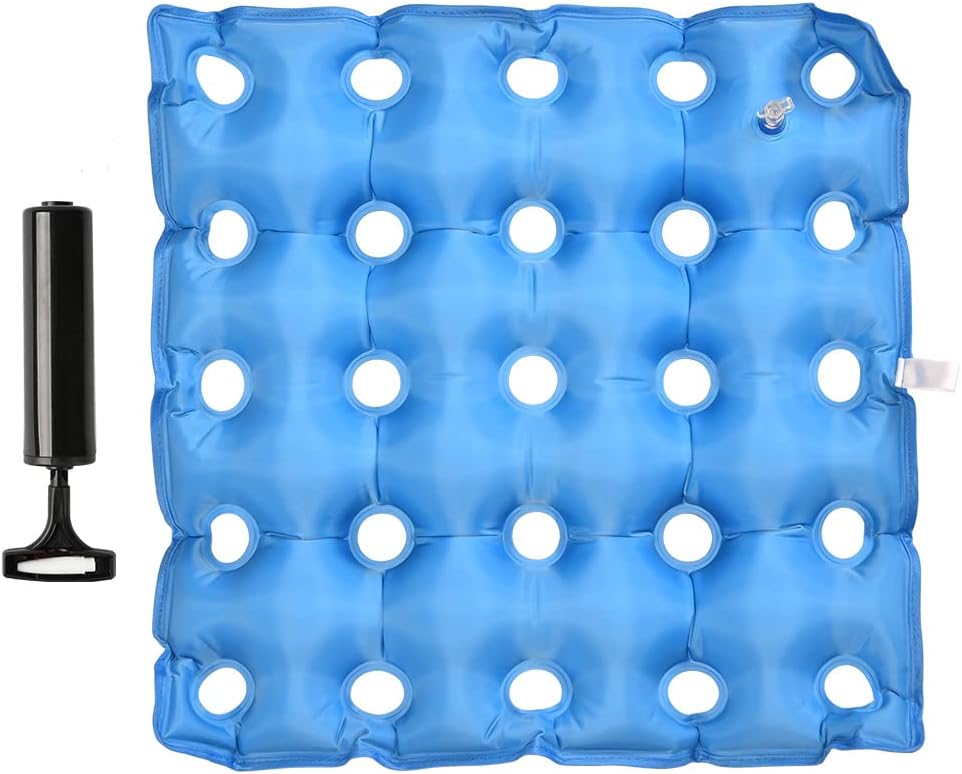 Inflatable Pressure Relief Seat Cushion – Breathable Air Cell Pad with Hand Pump for Office, Wheelchair & Car Use
