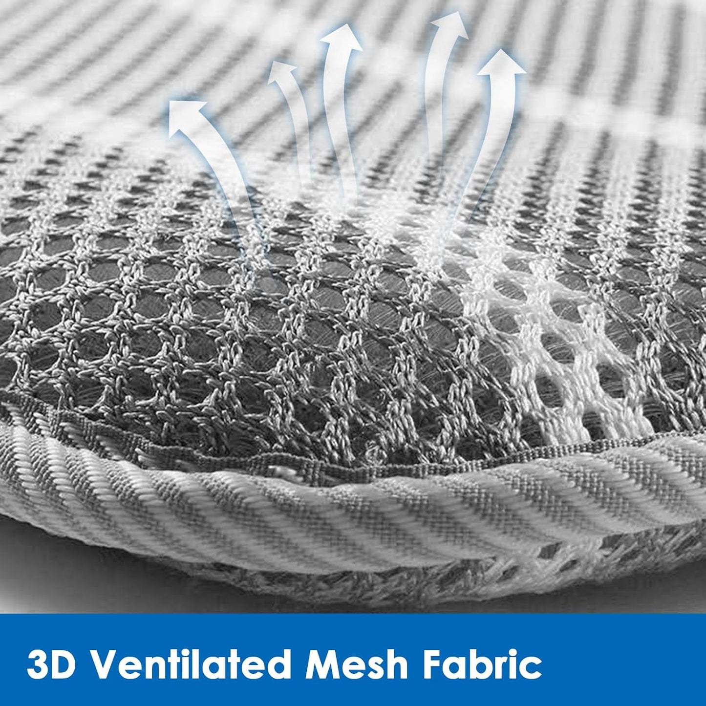3D Breathable Mesh Seat Cushion – Washable and Comfortable Pad for Office, Dining, Outdoor, and Wheelchair (Gray Stripes)