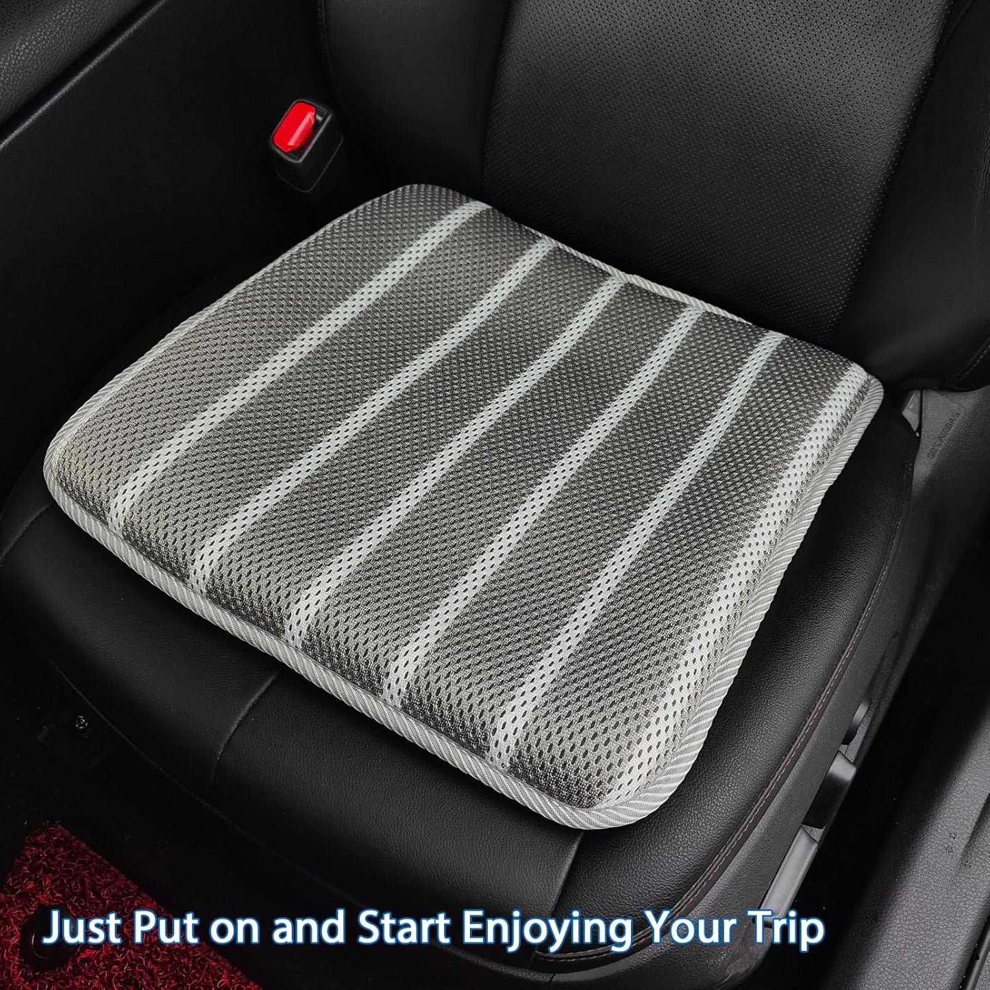 3D Breathable Mesh Seat Cushion – Washable and Comfortable Pad for Office, Dining, Outdoor, and Wheelchair (Gray Stripes)