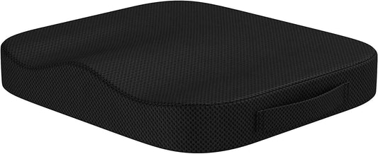 Ergonomic Memory Foam Seat Cushion – 16.14"x16.14"x1.97" Pressure Relief Pad for Office, Wheelchair, Car & Home