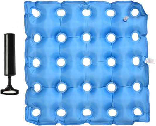 Inflatable Pressure Relief Seat Cushion – Breathable Air Cell Pad with Hand Pump for Office, Wheelchair & Car Use