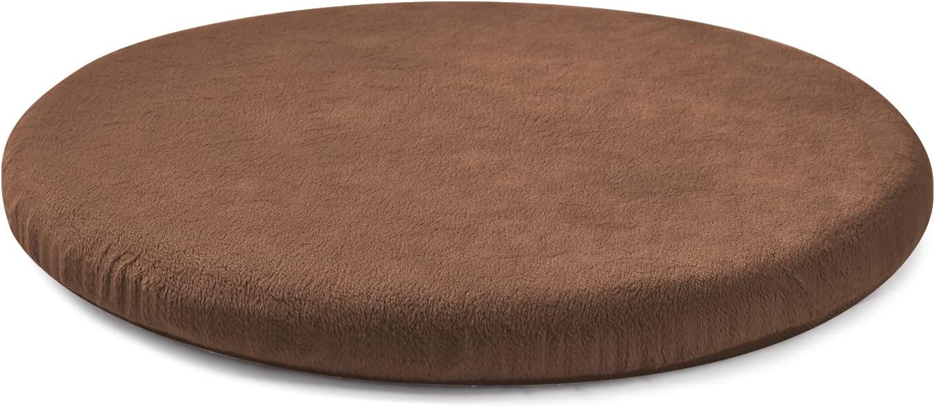 Round Memory Foam Seat Cushion – High-Density Foam Pad for Wooden Chairs, Stools, Dining or Office Seating (Brown)