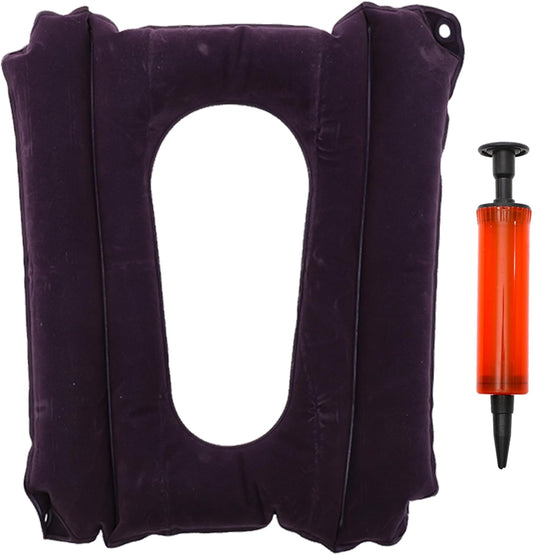 Inflatable U-Shaped Toilet Seat Cushion – Portable Foldable Design for Travel, Elderly & Post-Surgery Care