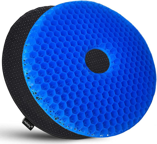 Honeycomb Gel Seat Cushion – 16" Round Pressure Relief Pad with Breathable & Washable Cover