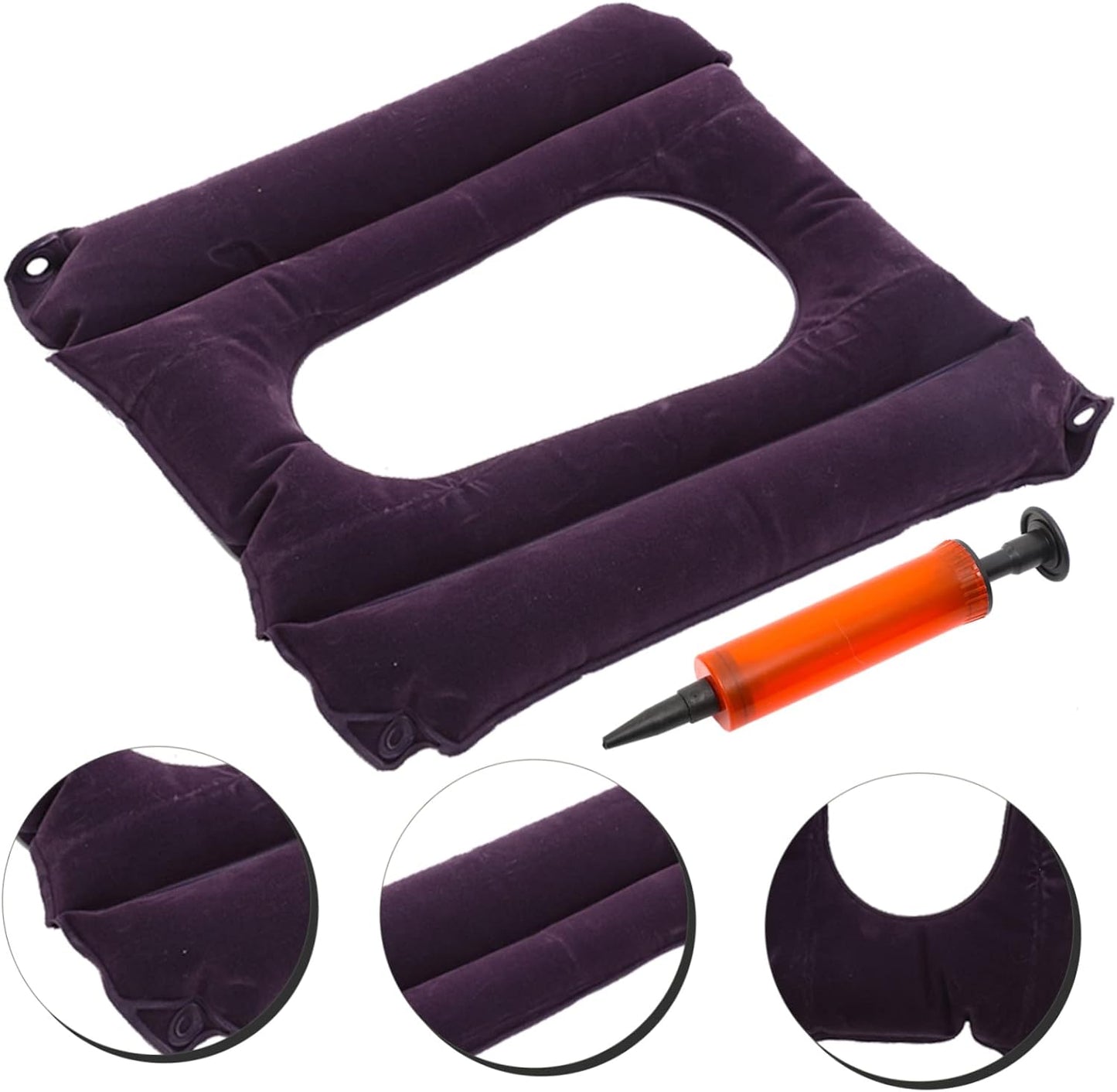 Inflatable U-Shaped Toilet Seat Cushion – Portable Foldable Design for Travel, Elderly & Post-Surgery Care